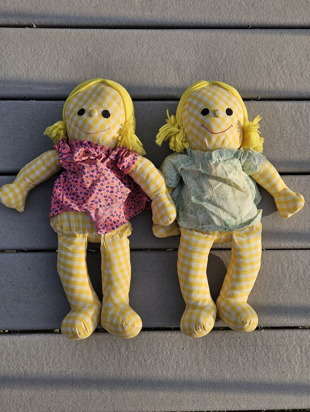 VINTAGE RAG DOLL Pair 1970s Hasbro Romper Room Sweet Dreams Abigail Gingham